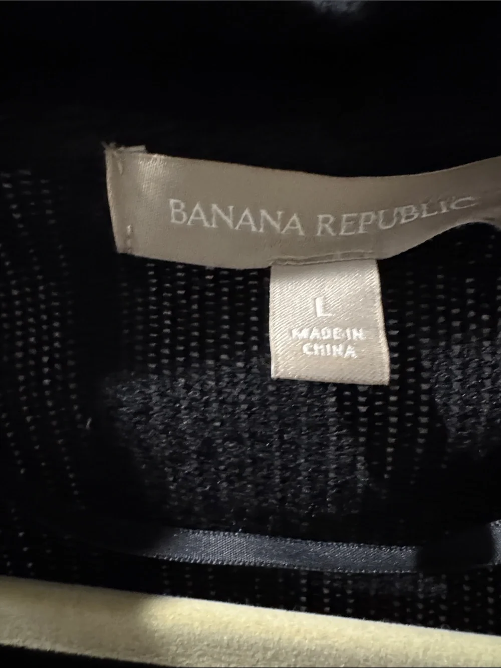 Banana Republic Black Ribbed Shawl-Collar Open-Front Cardigan